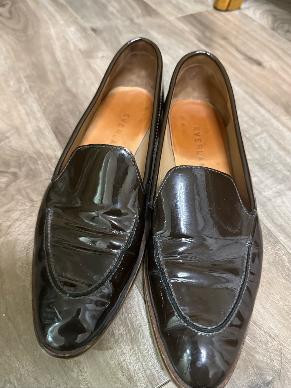 Everlane Women’s Black Patent Leather Slip-On Loafers